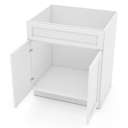 Graphite Shaker Sink Base Cabinets - 2 Doors / 1 False Drawer