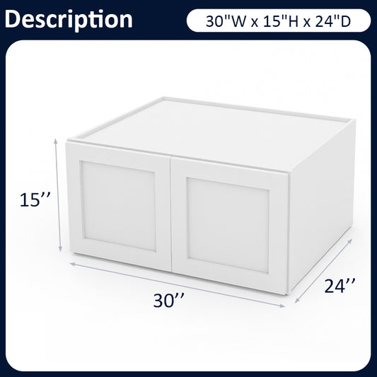 White Shaker Wall Cabinets - 24D - 2 Doors