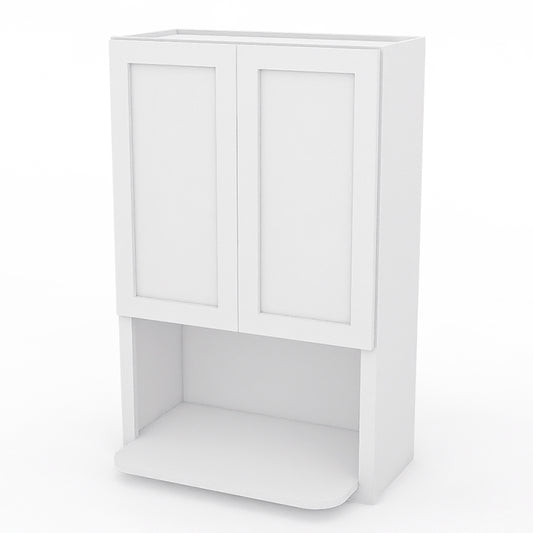 White Shaker Wall Microwave Cabinets - 42H - 2 Doors / 1 Shelf WMC2742