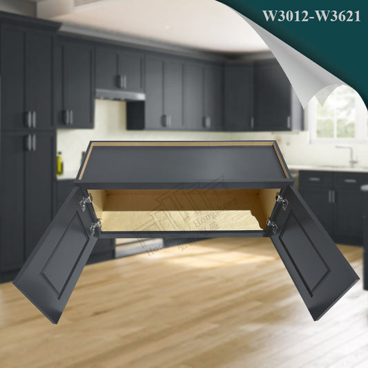 Graphite Shaker Wall Cabinets - 12/15/18/21H - 2 Doors