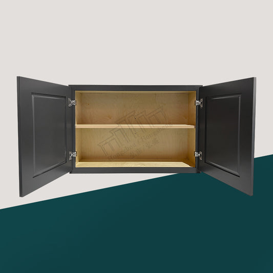 Graphite Shaker Wall Cabinets - 24H x 12D - 2 Doors / 1 Shelf