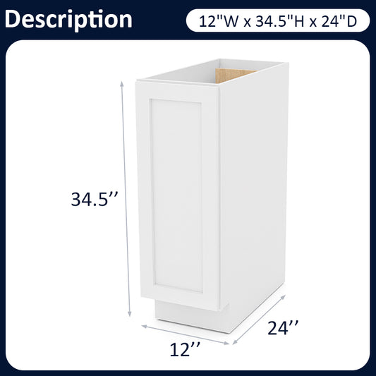 White Shaker Base Pull-Out Spice Racks