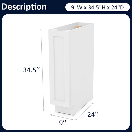 White Shaker Base Pull-Out Spice Racks