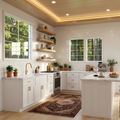 Ice White Shaker L-Shape Kitchen Set 01