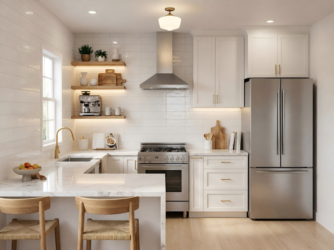 White Shaker U-shape Set 02
