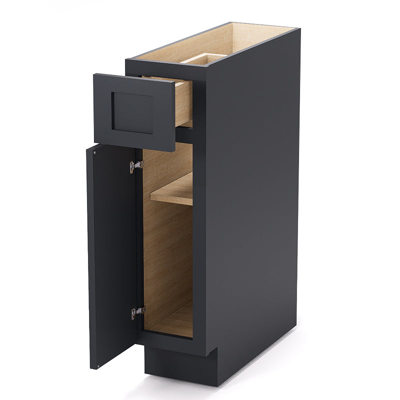 Graphite Shaker Base Cabinets - 1 Door / 1 Drawer / 1 Shelf B09