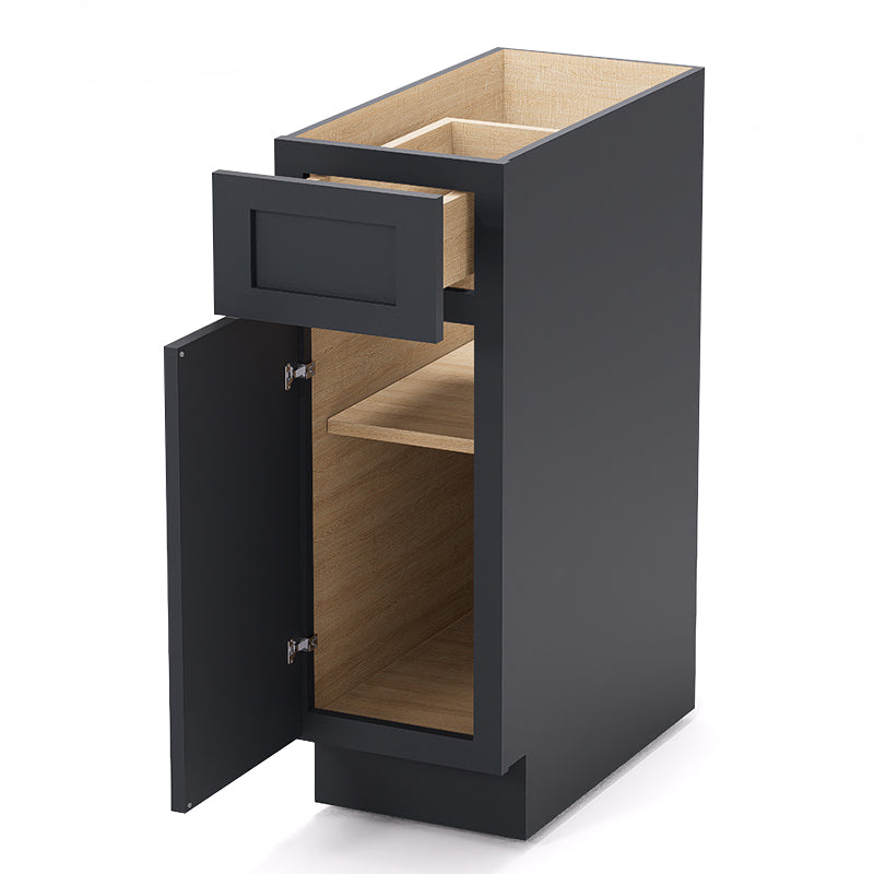Graphite Shaker Base Cabinets - 1 Door / 1 Drawer / 1 Shelf B12