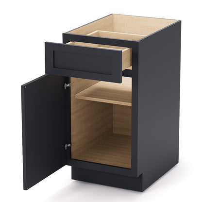 Graphite Shaker Base Cabinets - 1 Door / 1 Drawer / 1 Shelf B18