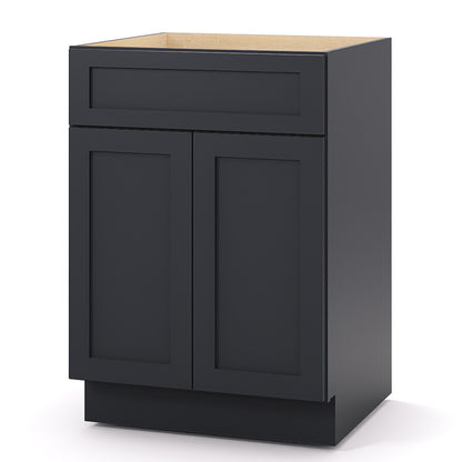 Graphite Shaker Base Cabinets - 2 Doors / 1 Drawer / 1 Shelf B24
