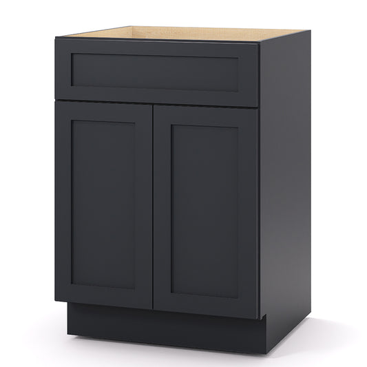 Graphite Shaker Base Cabinets - 2 Doors / 1 Drawer / 1 Shelf B24