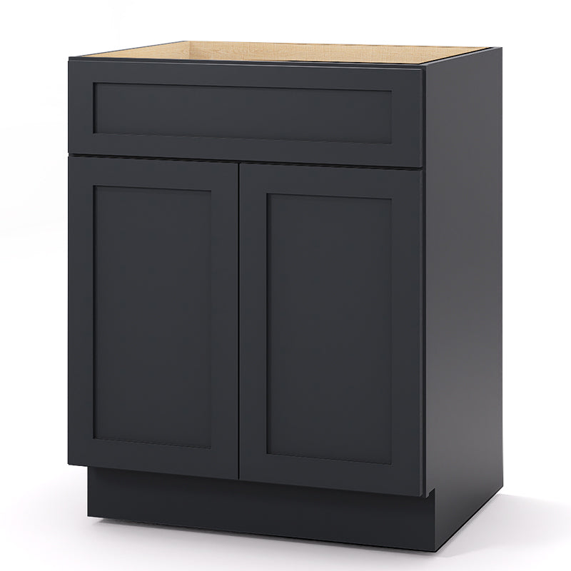 Graphite Shaker Base Cabinets - 2 Doors / 1 Drawer / 1 Shelf B27