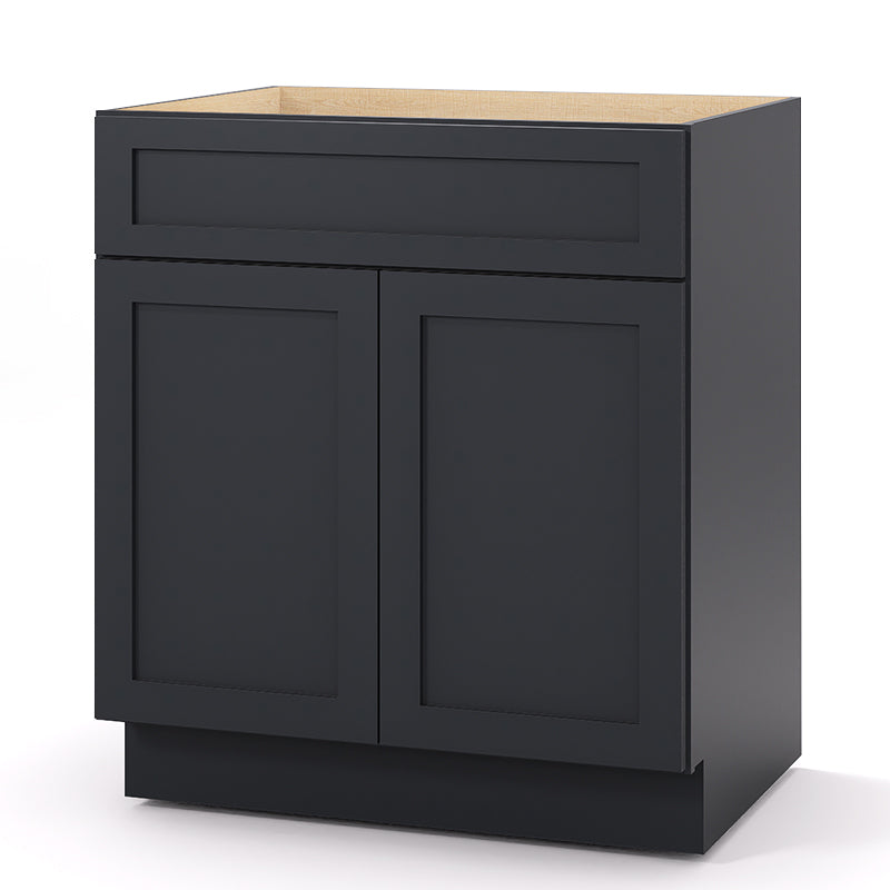 Graphite Shaker Base Cabinets - 2 Doors / 1 Drawer / 1 Shelf B30