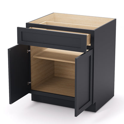 Graphite Shaker Base Cabinets - 2 Doors / 1 Drawer / 1 Shelf B30