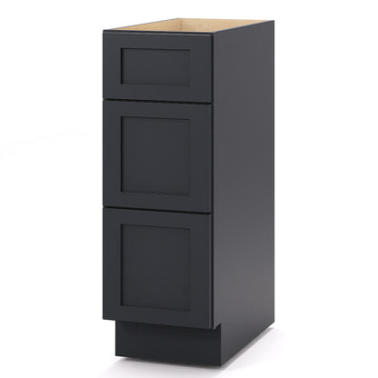 Graphite Shaker Base Drawer Cabinets - 3 Drawers DB12