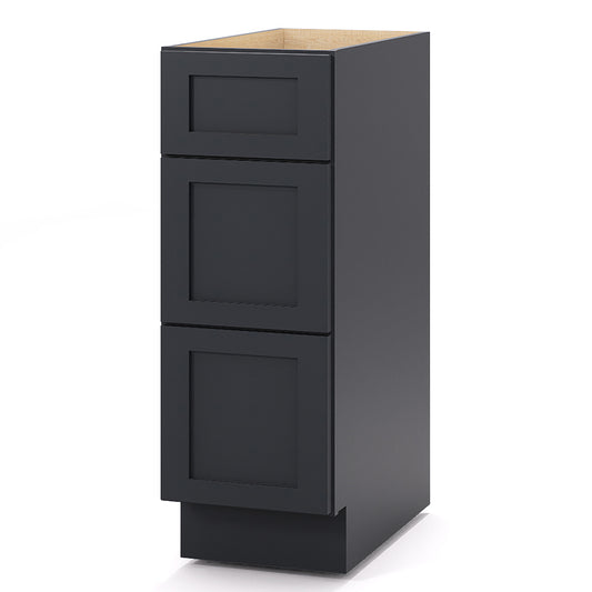 Graphite Shaker Base Drawer Cabinets - 3 Drawers DB12