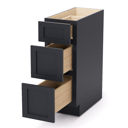 Graphite Shaker Base Drawer Cabinets - 3 Drawers DB12
