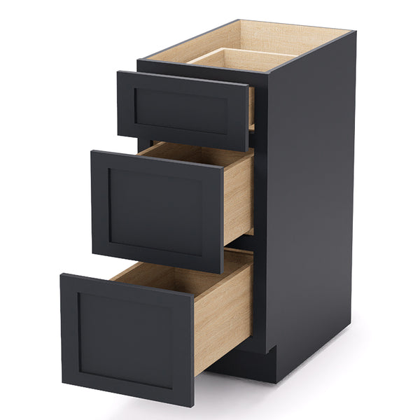 Graphite Shaker Base Drawer Cabinets - 3 Drawers DB15
