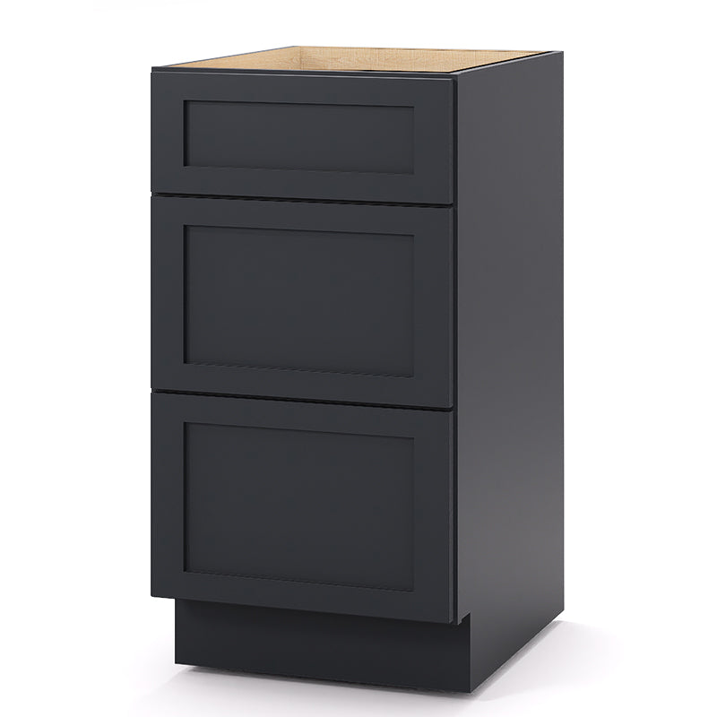 Graphite Shaker Base Drawer Cabinets - 3 Drawers DB18