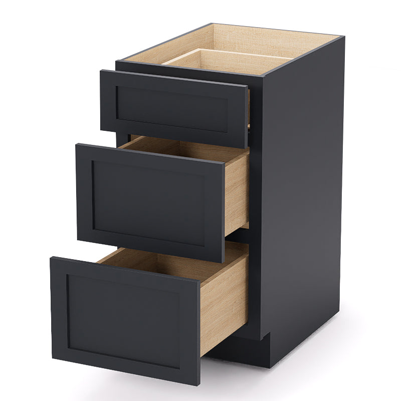 Graphite Shaker Base Drawer Cabinets - 3 Drawers DB18