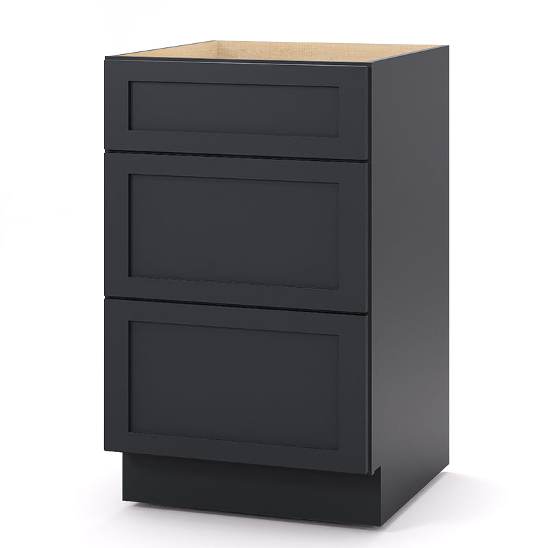 Graphite Shaker Base Drawer Cabinets - 3 Drawers DB21