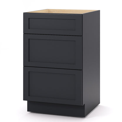 Graphite Shaker Base Drawer Cabinets - 3 Drawers DB21