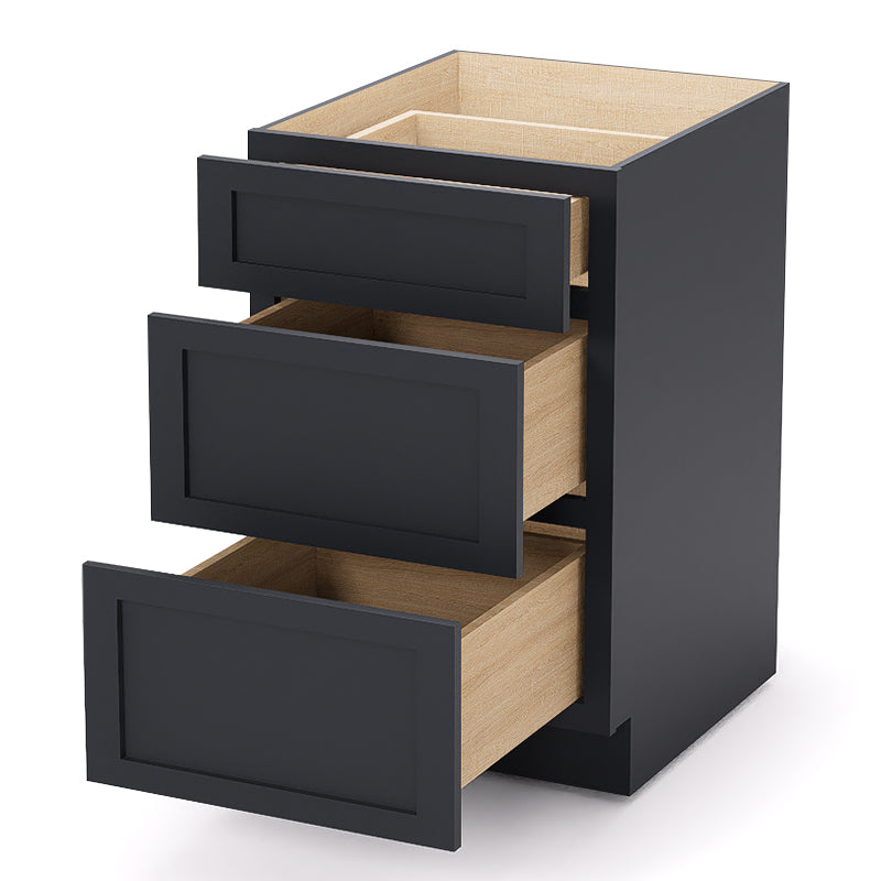 Graphite Shaker Base Drawer Cabinets - 3 Drawers DB21