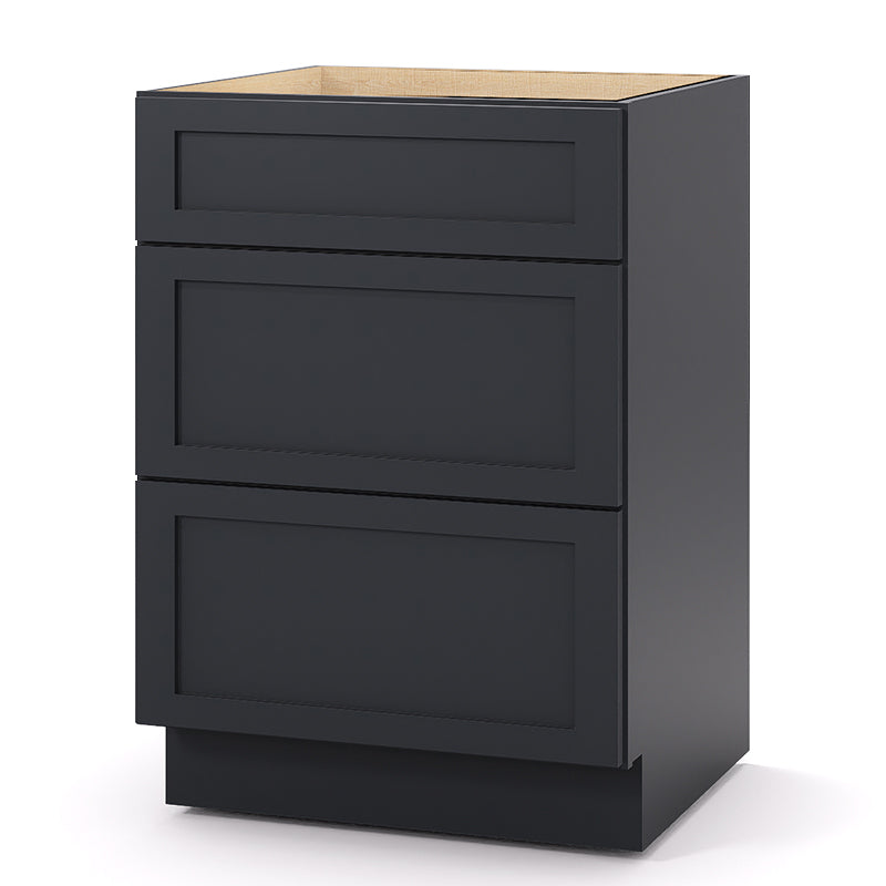 Graphite Shaker Base Drawer Cabinets - 3 Drawers DB24