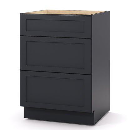 Graphite Shaker Base Drawer Cabinets - 3 Drawers DB24