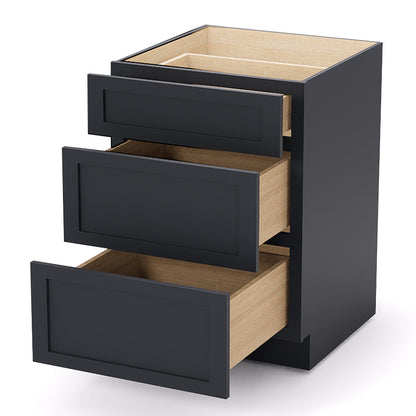 Graphite Shaker Base Drawer Cabinets - 3 Drawers DB24