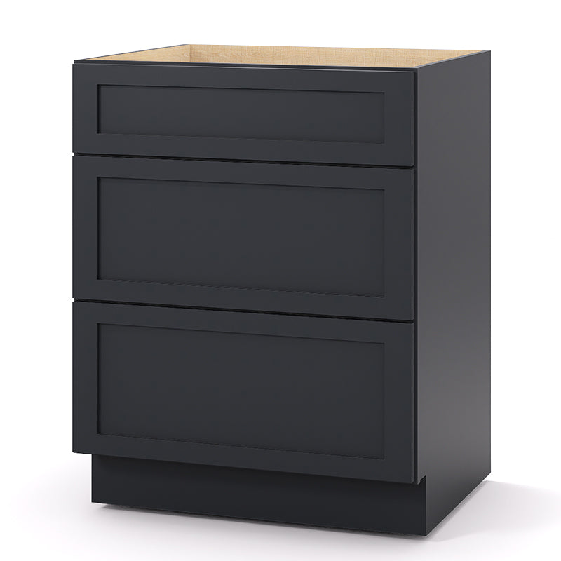Graphite Shaker Base Drawer Cabinets - 3 Drawers DB27