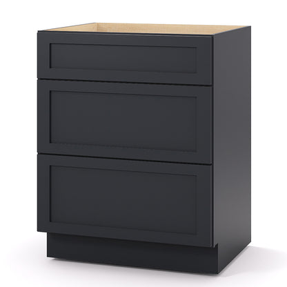 Graphite Shaker Base Drawer Cabinets - 3 Drawers DB27