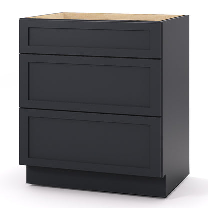 Graphite Shaker Base Drawer Cabinets - 3 Drawers DB30