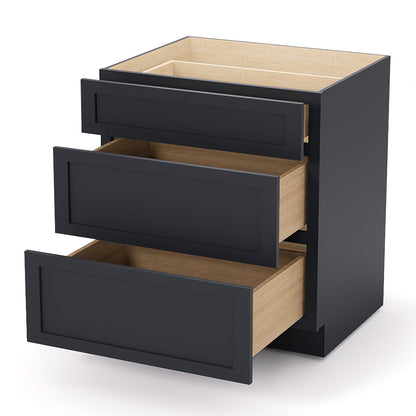 Graphite Shaker Base Drawer Cabinets - 3 Drawers DB30