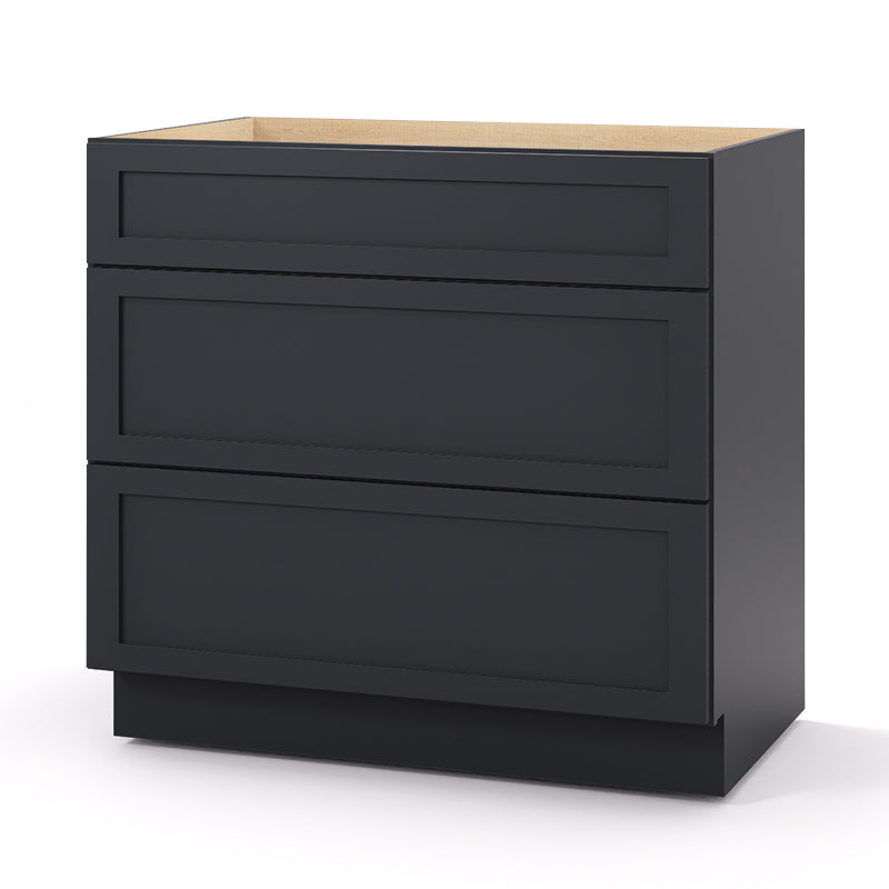 Graphite Shaker Base Drawer Cabinets - 3 Drawers DB36