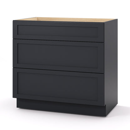 Graphite Shaker Base Drawer Cabinets - 3 Drawers DB36