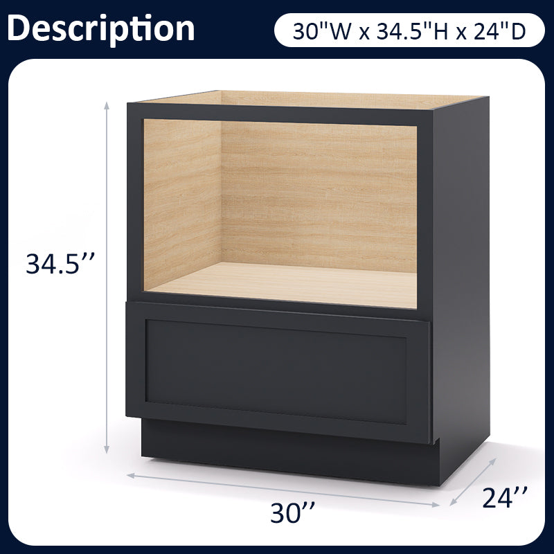 Graphite Shaker Base Microwave Cabinets - 1 Drawer MDB30