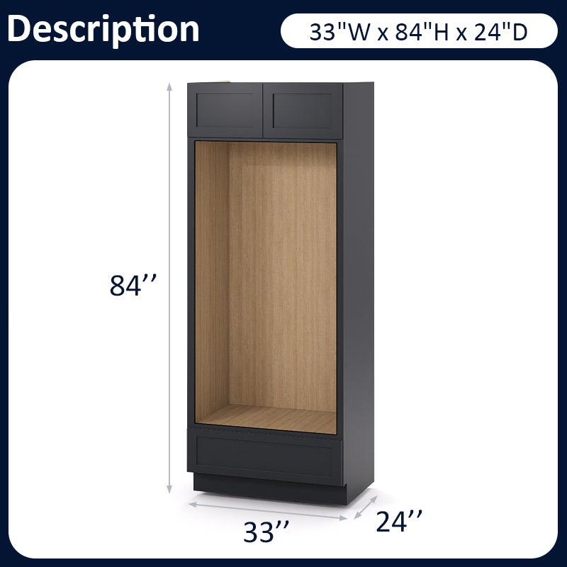 Graphite Shaker Double Oven Cabinets OVD3384