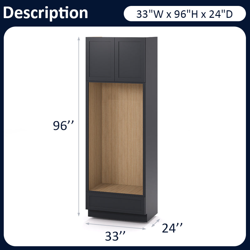 Graphite Shaker Double Oven Cabinets OVD3396