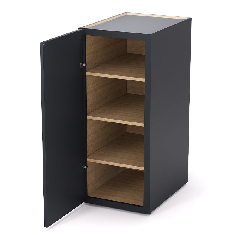 Graphite Shaker Pantry Wall Cabinets - 42H - 1 Door / 3 Shelves PW184224