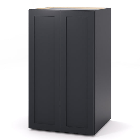 Graphite Shaker Pantry Wall Cabinets - 42H - 2 Doors / 3 Shelves PW244224