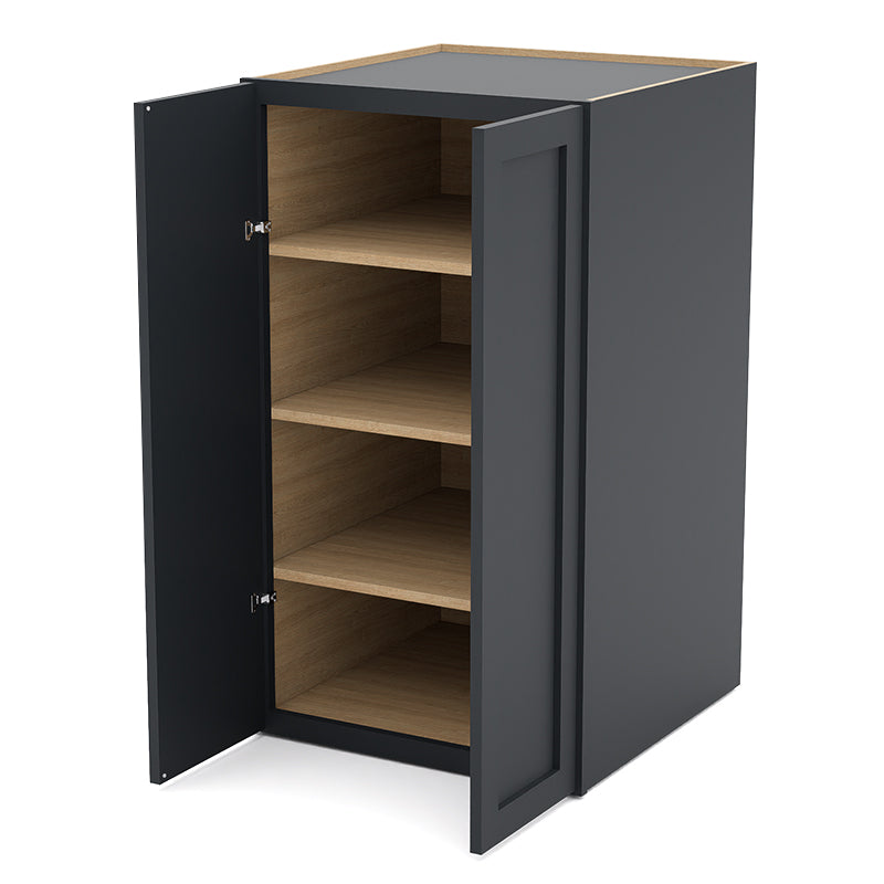 Graphite Shaker Pantry Wall Cabinets - 42H - 2 Doors / 3 Shelves PW244224