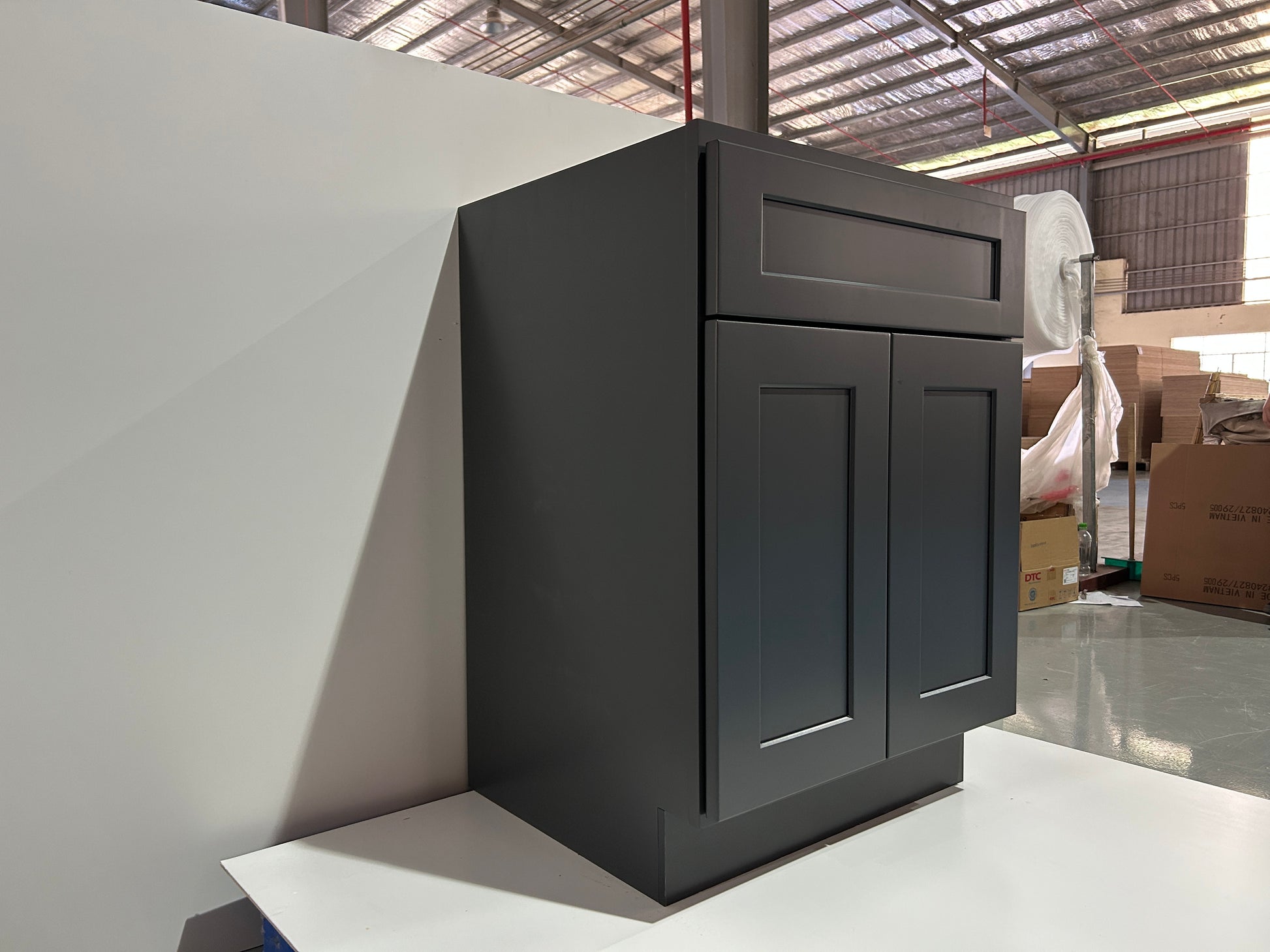 Graphite Shaker Vanity Sink Cabinets - 2 Doors / 1 False Drawer V3621