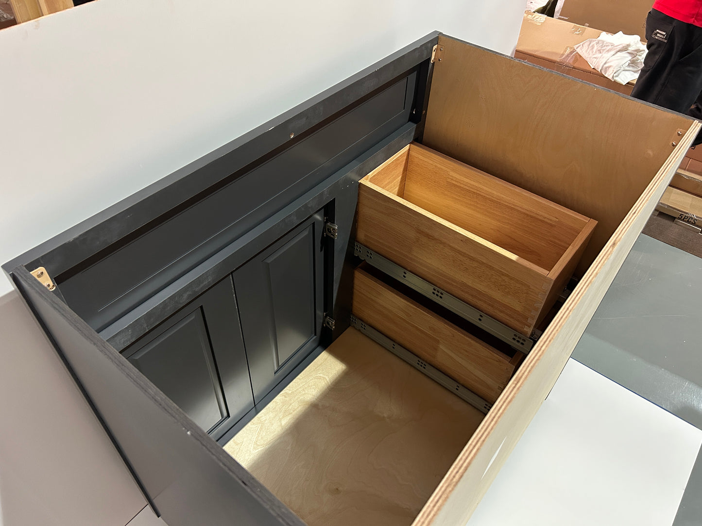 Graphite Shaker Vanity Sink Cabinets - 2 Drawers VSD4221L