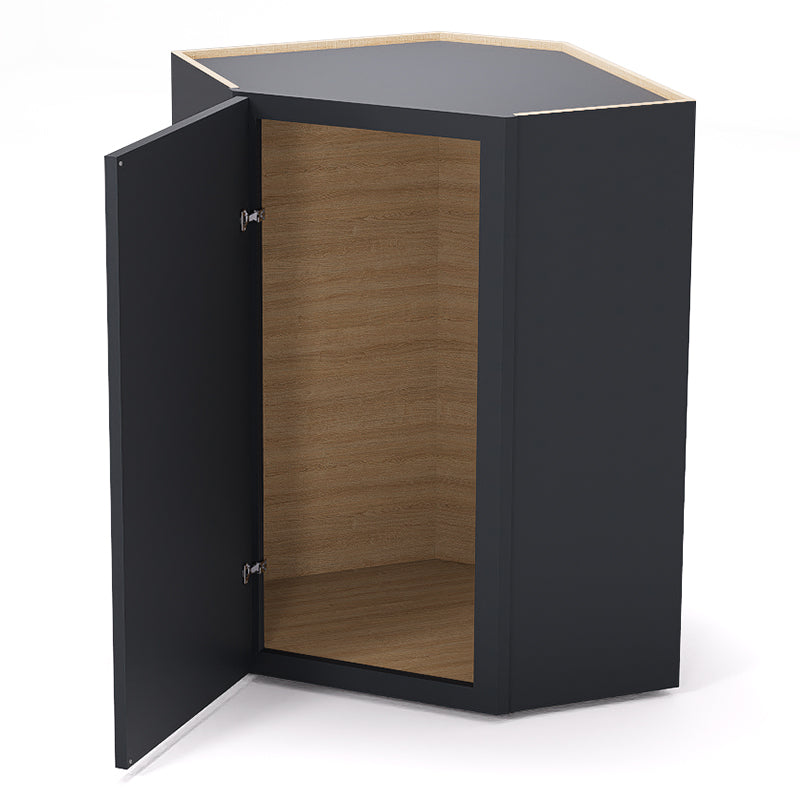 Graphite Shaker Wall Diagonal Cabinets - 30/36H - 1 Door / 2 Shelves WDC243612