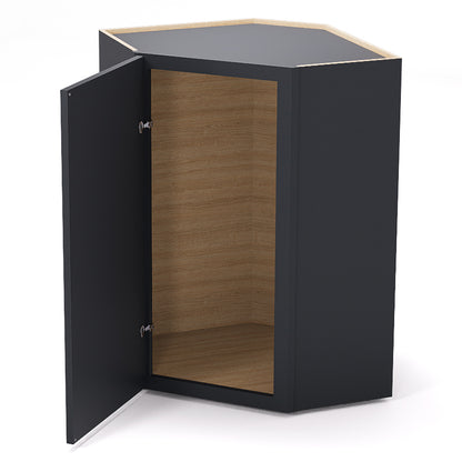 Graphite Shaker Wall Diagonal Cabinets - 30/36H - 1 Door / 2 Shelves WDC243612