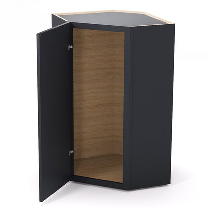 Graphite Shaker Wall Diagonal Cabinets - 42H - 1 Door / 3 Shelves WDC244212