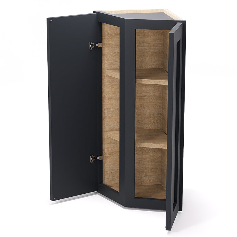 Graphite Shaker Wall End Cabinets - 30/36H - 2 Doors/1 False / 2 Shelves WEC1230
