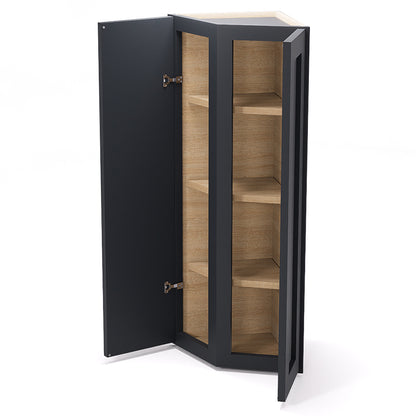 Graphite Shaker Wall End Cabinets - 30/36H - 2 Doors/1 False / 2 Shelves WEC1236