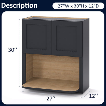 Graphite Shaker Wall Microwave Cabinets - 30/36H - 2 Doors WMC2730