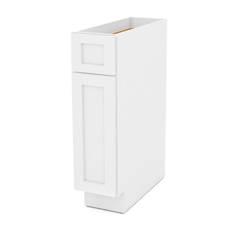 White Shaker Base Cabinets - 1 Door / 1 Drawer / 1 Shelf B09
